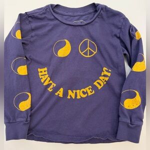 Tiny whales have a nice day long sleeve tee size 2T